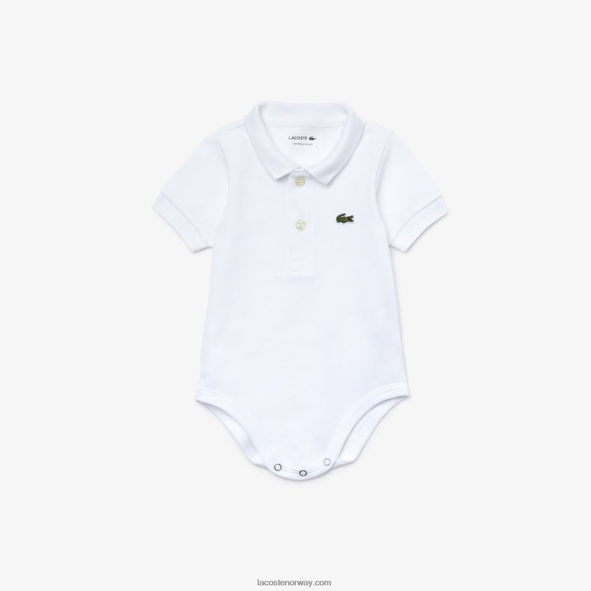 Lacoste baby økologisk bomull pique onesie-bokssett 4J4X0T2988 hvit 001 barn