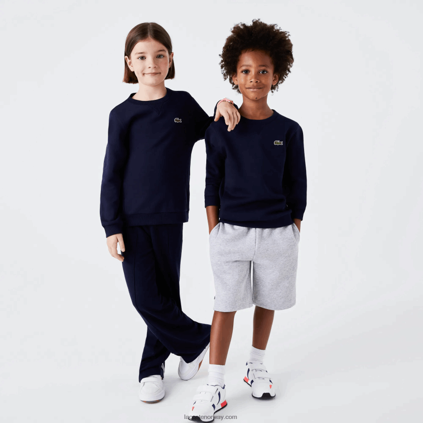 Lacoste genser i bomullsfleece 4J4X0T2973 marineblå 166 barn