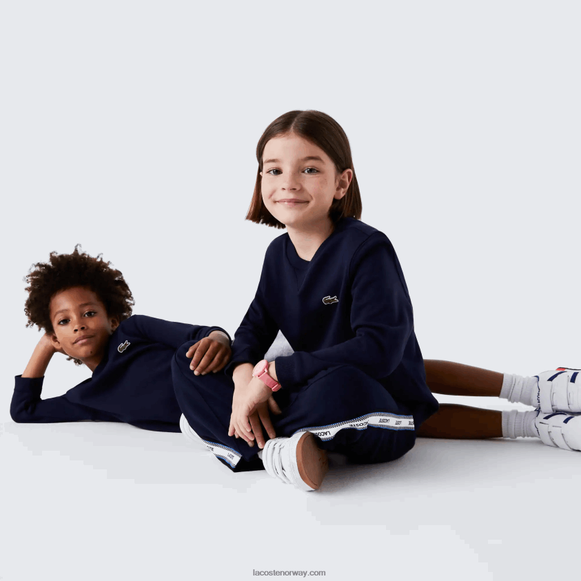 Lacoste genser i bomullsfleece 4J4X0T2973 marineblå 166 barn