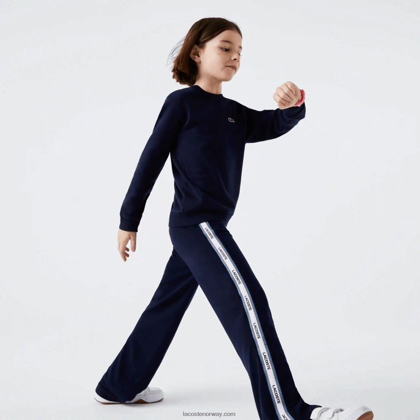 Lacoste genser i bomullsfleece 4J4X0T2973 marineblå 166 barn