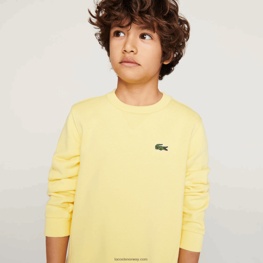 Lacoste genser i bomullsfleece 4J4X0T2975 gul 107 barn