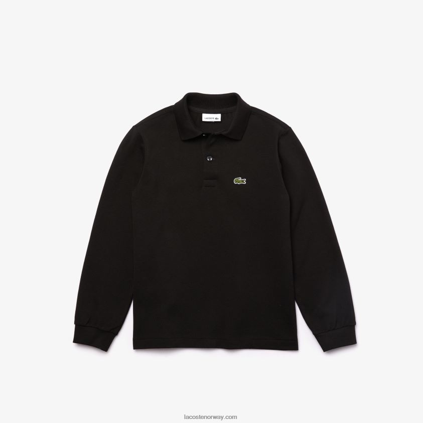 Lacoste petit pique polo med vanlig passform 4J4X0T2945 svart 031 barn