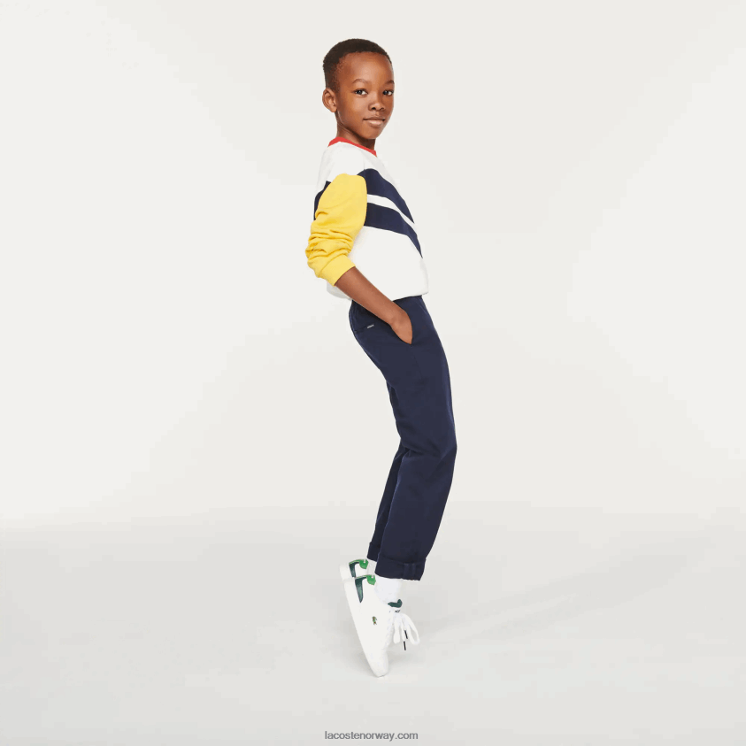 Lacoste behagelige lette bomullsbukser 4J4X0T3296 marineblå 166 gutter