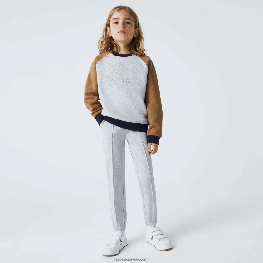 Lacoste chinos i bomull med elastisk midje 4J4X0T3275 grå kine cca gutter