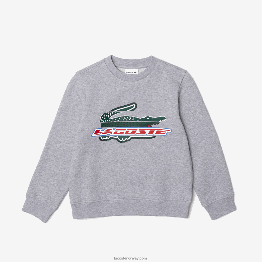 Lacoste fleecegenser i økologisk bomull 4J4X0T3050 grå kine cca barn