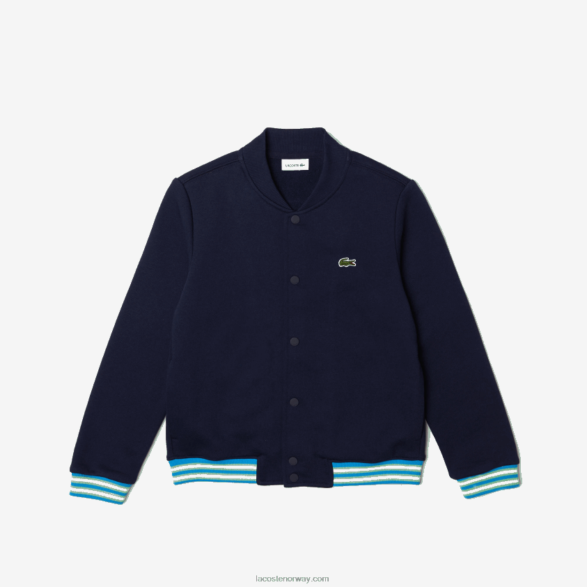 Lacoste fleecegenser med knapper 4J4X0T3044 marineblå 166 barn