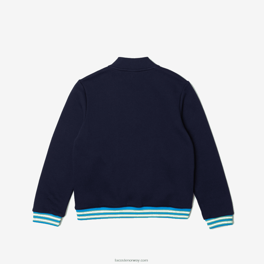 Lacoste fleecegenser med knapper 4J4X0T3044 marineblå 166 barn