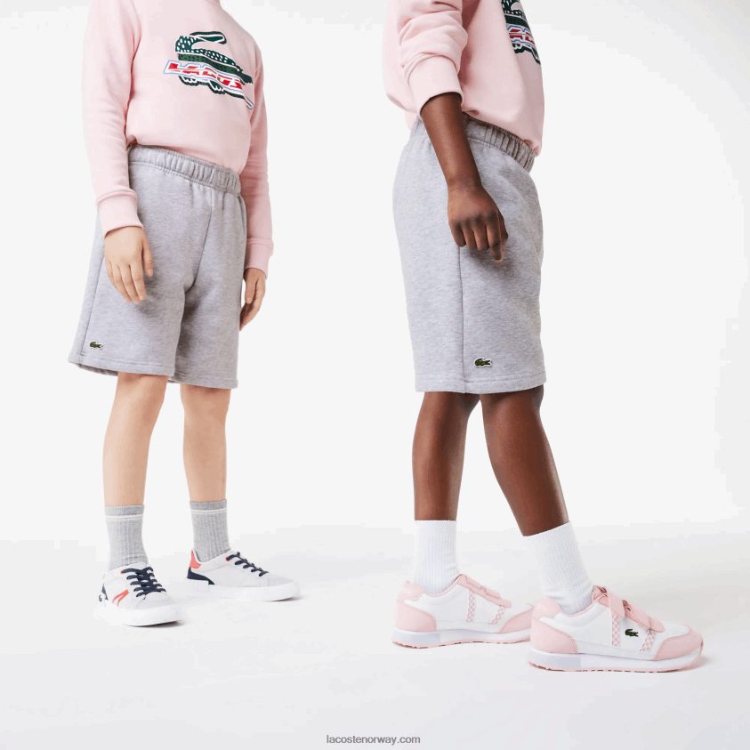 Lacoste fleeceshorts i økologisk børstet bomull 4J4X0T3101 grå kine cca barn