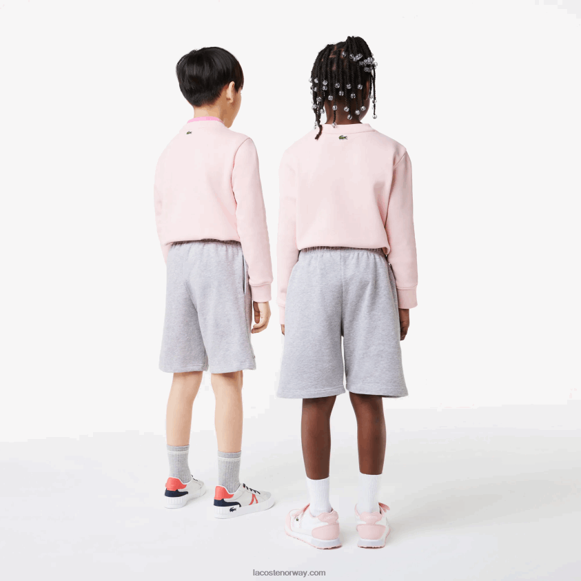 Lacoste fleeceshorts i økologisk børstet bomull 4J4X0T3101 grå kine cca barn