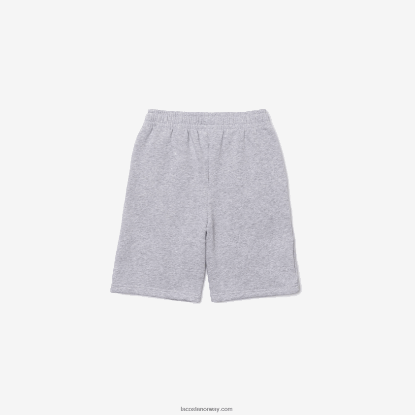 Lacoste fleeceshorts i økologisk børstet bomull 4J4X0T3101 grå kine cca barn