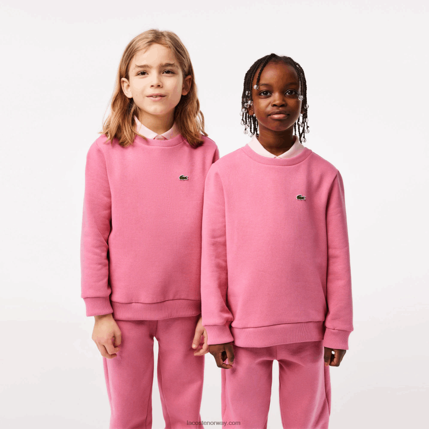 Lacoste genser i økologisk bomullsflanell 4J4X0T3051 rosa 2r3 barn