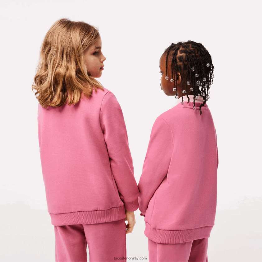 Lacoste genser i økologisk bomullsflanell 4J4X0T3051 rosa 2r3 barn