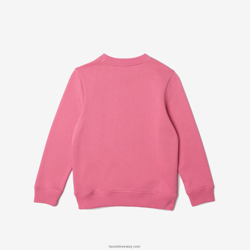 Lacoste genser i økologisk bomullsflanell 4J4X0T3051 rosa 2r3 barn