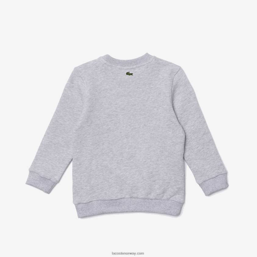 Lacoste genser med rund hals med krokodilletrykk 4J4X0T3230 grå kine cca barn