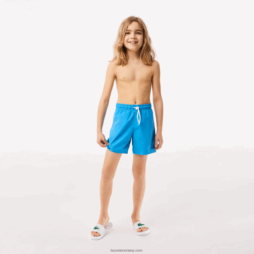 Lacoste hurtigtørkende solid badeshorts 4J4X0T3103 blå grønn wii gutter
