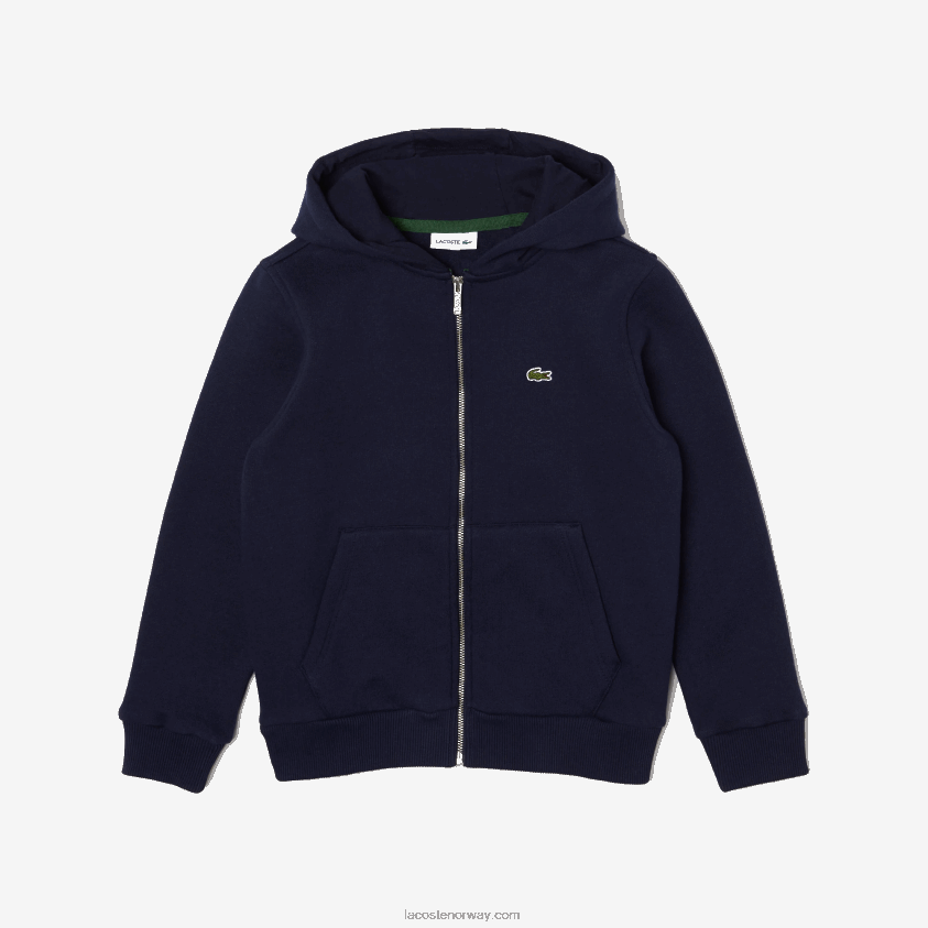 Lacoste kengurulomme sweatshirt med hette med glidelås 4J4X0T3189 marineblå 166 barn