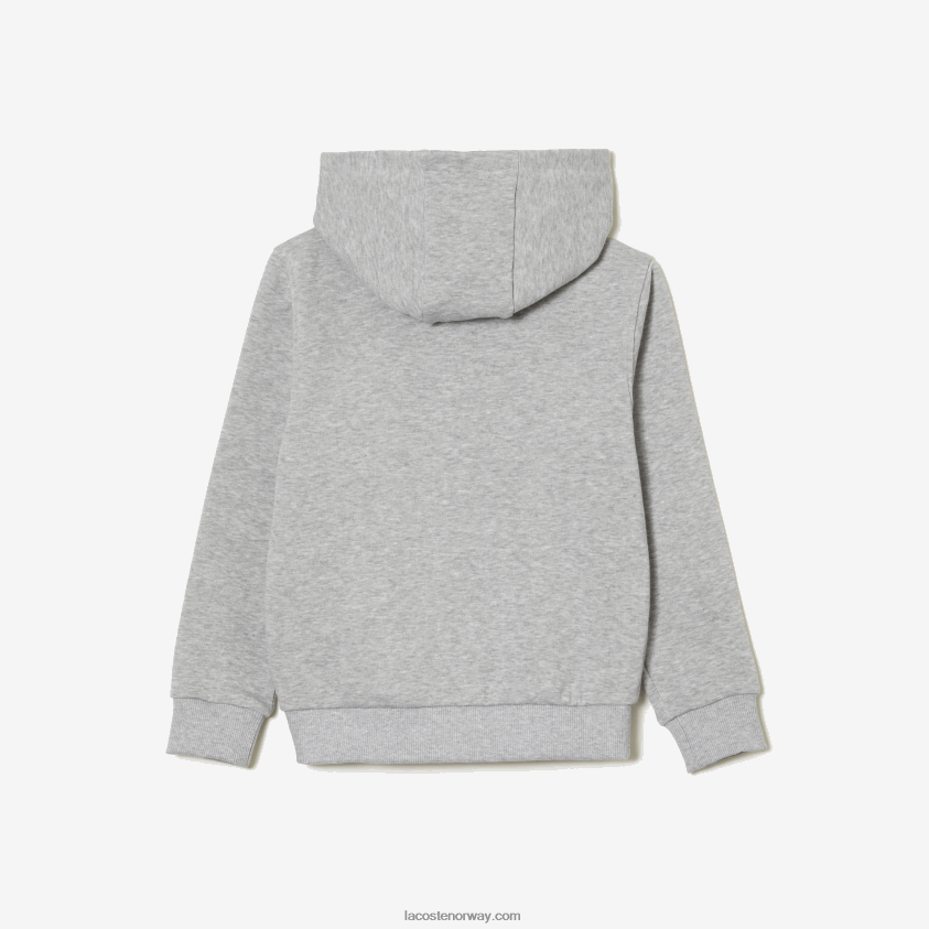 Lacoste kengurulomme sweatshirt med hette med glidelås 4J4X0T3191 grå kine cca barn