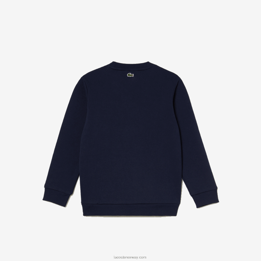 Lacoste kontrastmerket fargeblokkgenser 4J4X0T3055 marineblå hvit 525 barn