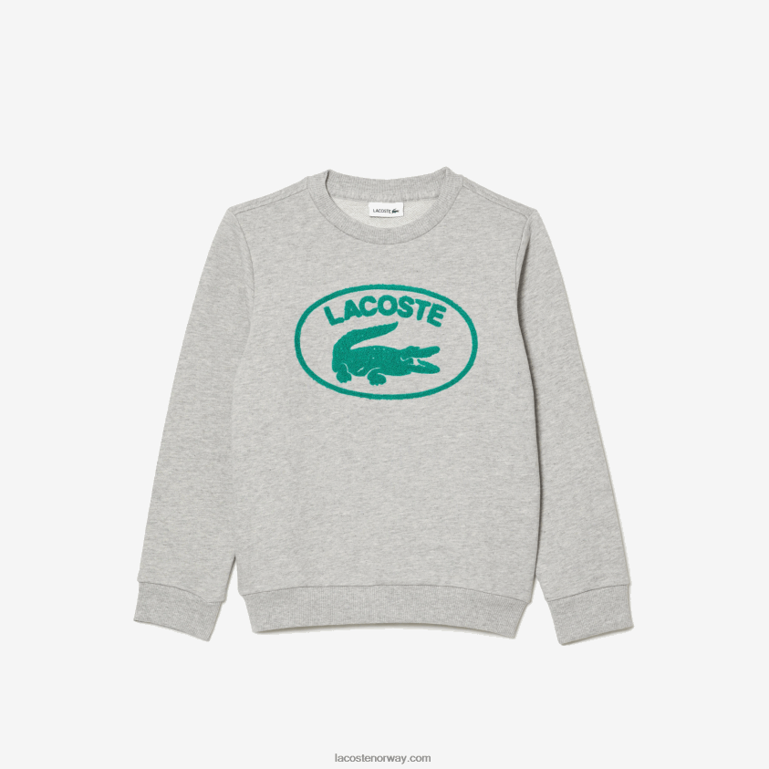 Lacoste kontrastmerket fargeblokkgenser 4J4X0T3057 grå kine cca barn