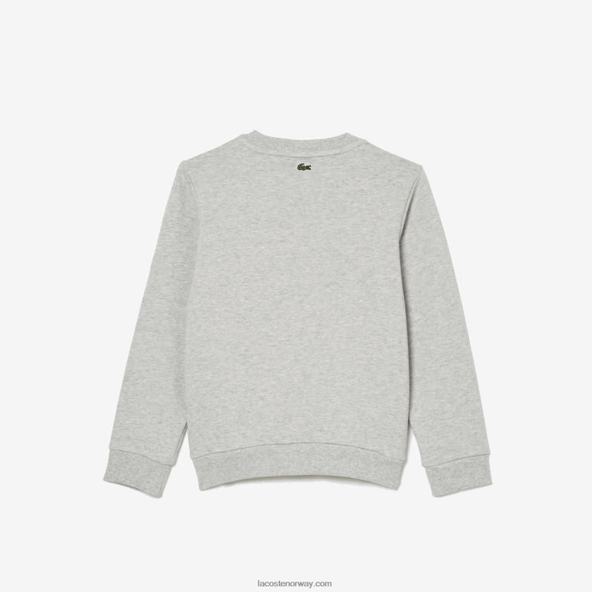 Lacoste kontrastmerket fargeblokkgenser 4J4X0T3057 grå kine cca barn