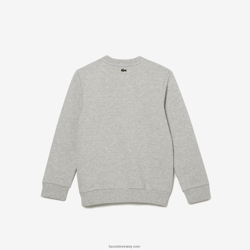 Lacoste kontrastmerket fargeblokkgenser 4J4X0T3058 grå kine hvit bg3 barn