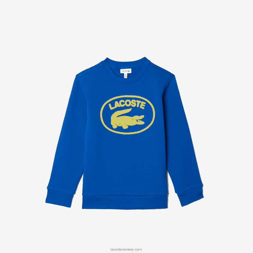 Lacoste kontrastmerket fargeblokkgenser 4J4X0T3241 blå k1q barn