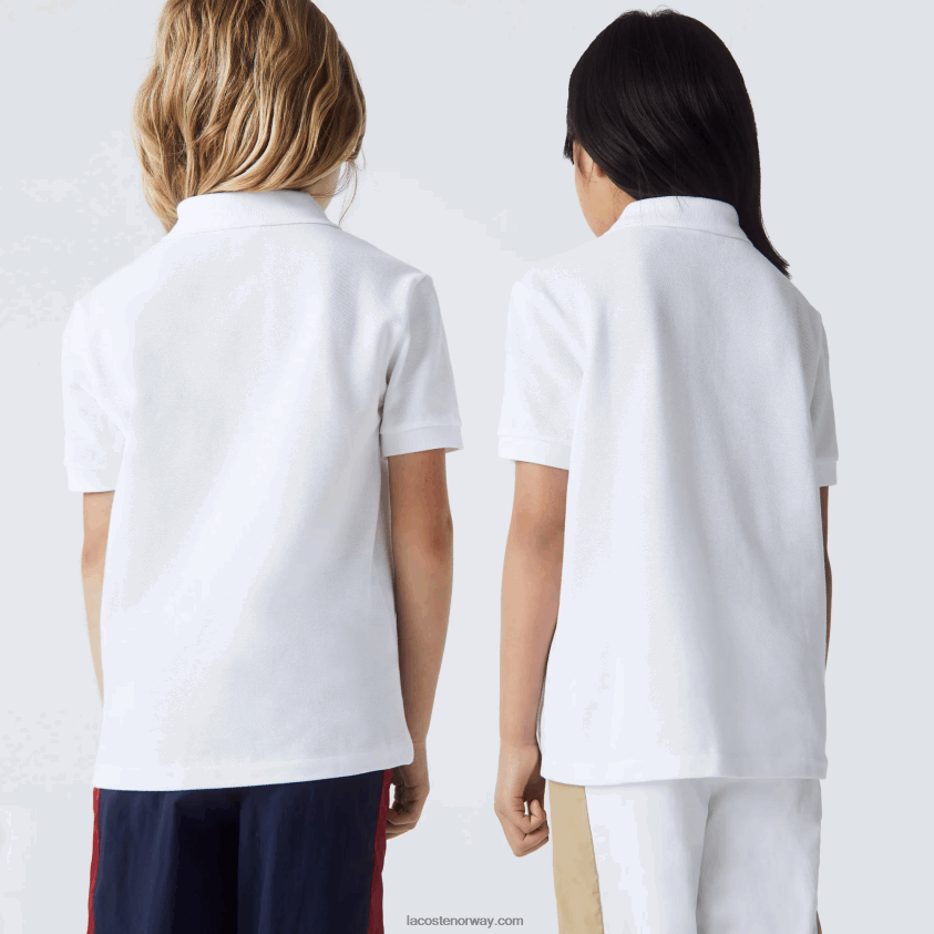 Lacoste petit pique polo med vanlig passform 4J4X0T3000 hvit 001 barn