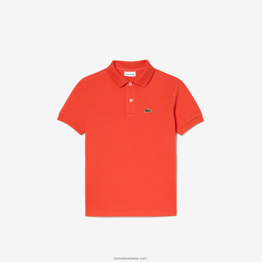 Lacoste petit pique polo med vanlig passform 4J4X0T3007 oransje 02k barn