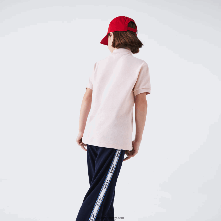 Lacoste petit pique polo med vanlig passform 4J4X0T3122 lys rosa ady barn