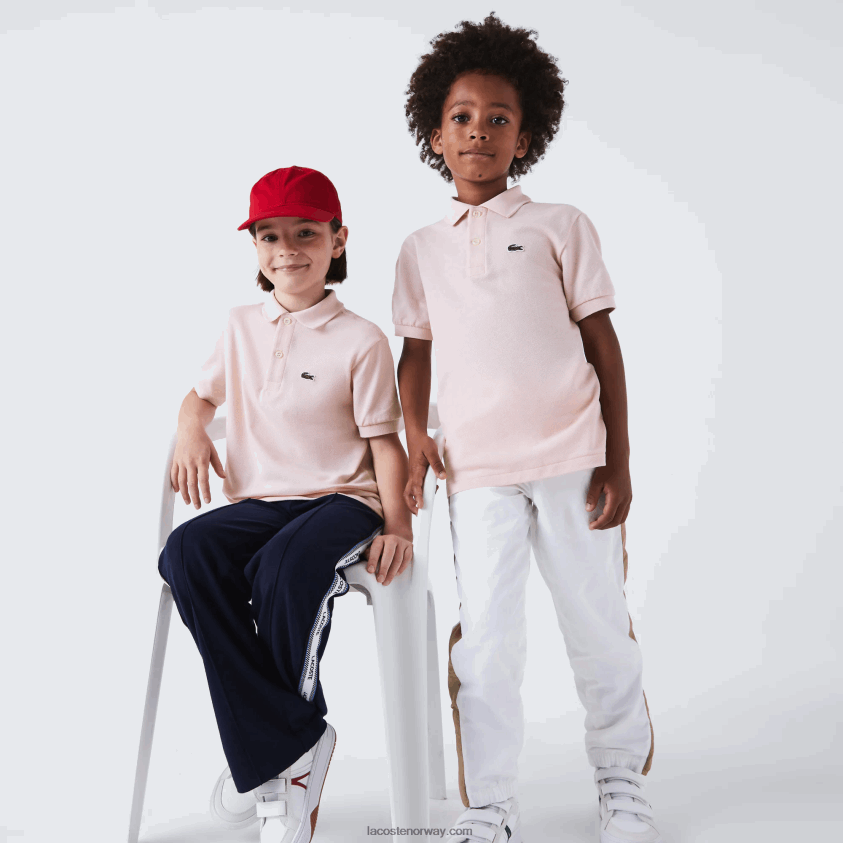 Lacoste petit pique polo med vanlig passform 4J4X0T3122 lys rosa ady barn