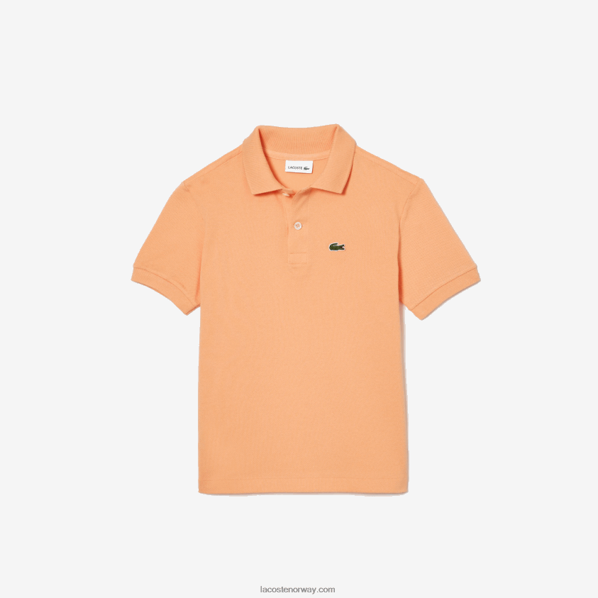 Lacoste petit pique polo med vanlig passform 4J4X0T3123 lys oransje heb barn