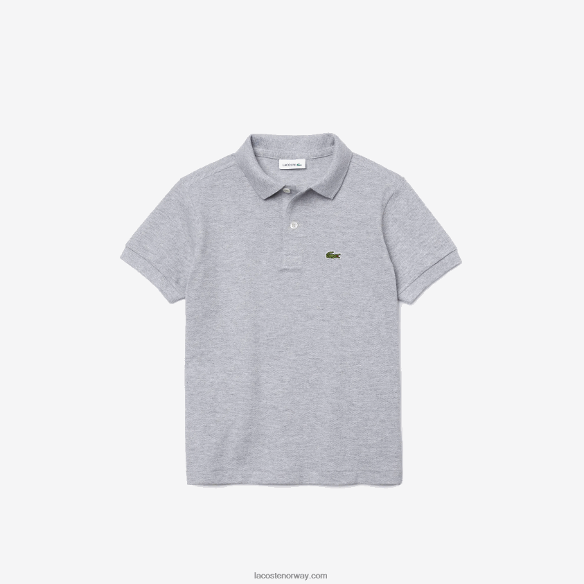 Lacoste petit pique polo med vanlig passform 4J4X0T3126 grå kine cca barn