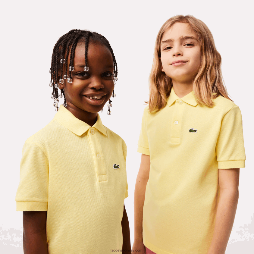 Lacoste petit pique polo med vanlig passform 4J4X0T3131 gul 107 barn