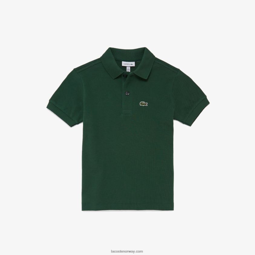 Lacoste petit pique polo med vanlig passform 4J4X0T3133 grønn 132 barn