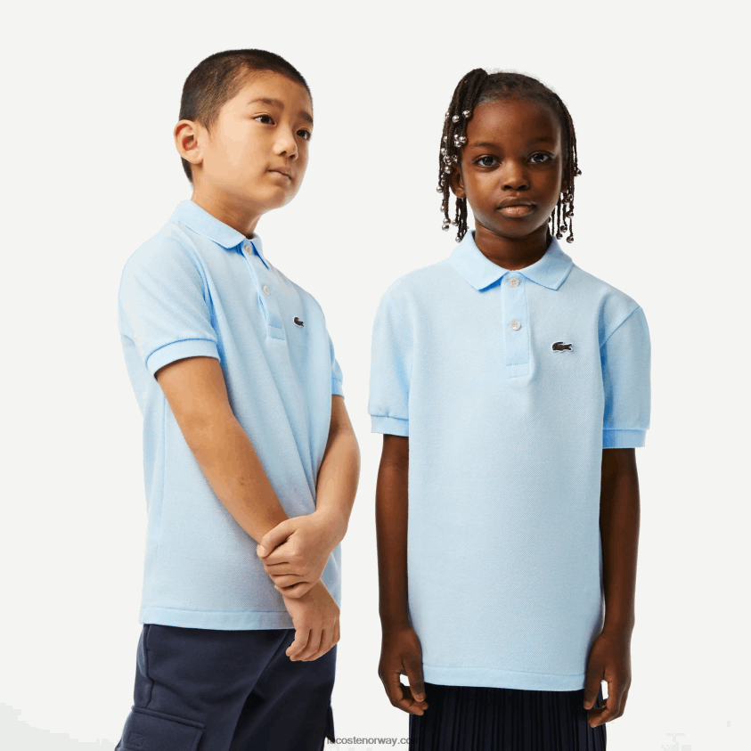 Lacoste petit pique polo med vanlig passform 4J4X0T3139 lyseblå t01 barn