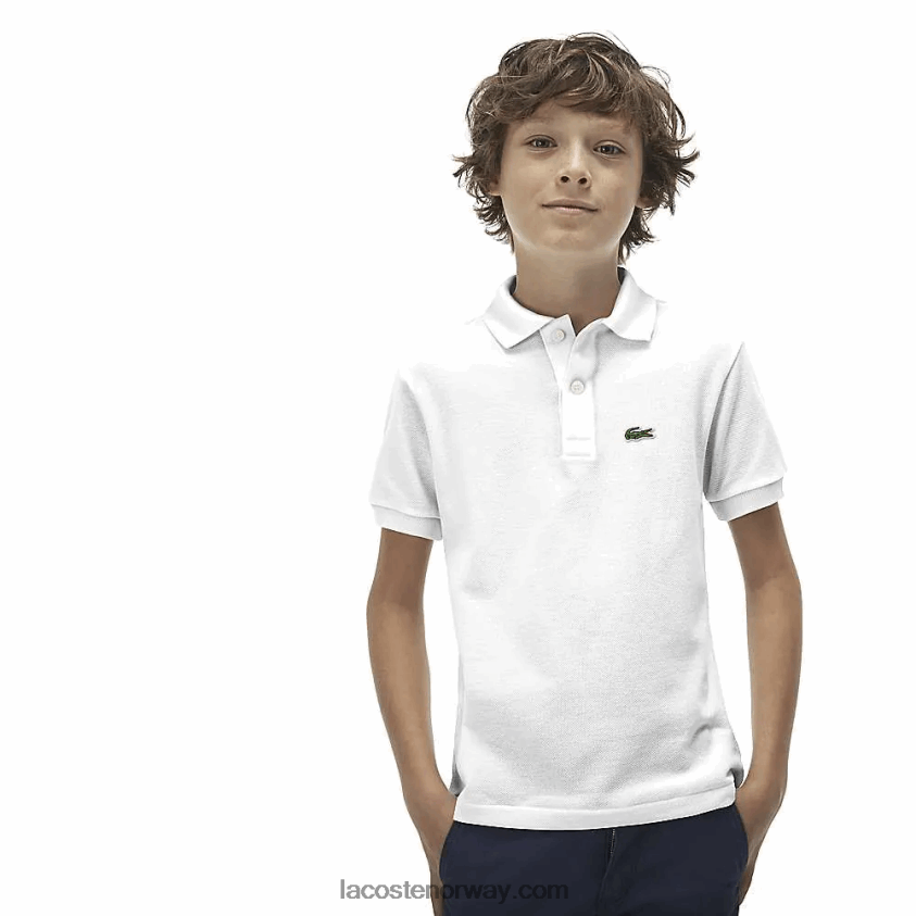 Lacoste petit pique polo med vanlig passform 4J4X0T3139 lyseblå t01 barn