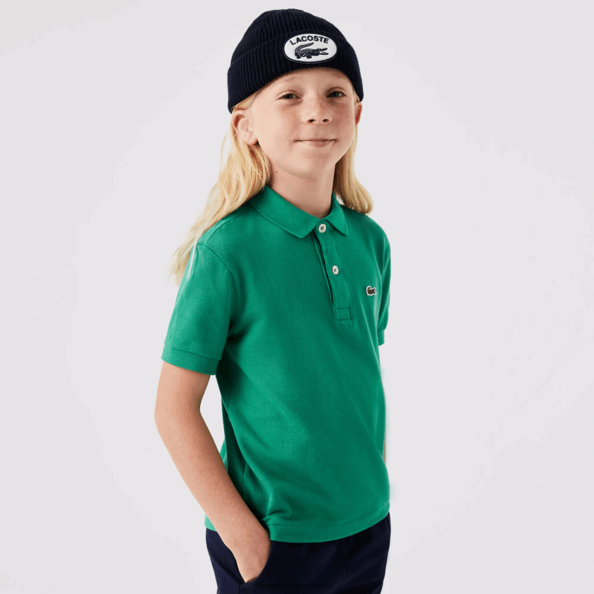 Lacoste petit pique polo med vanlig passform 4J4X0T3155 grønn hd2 barn
