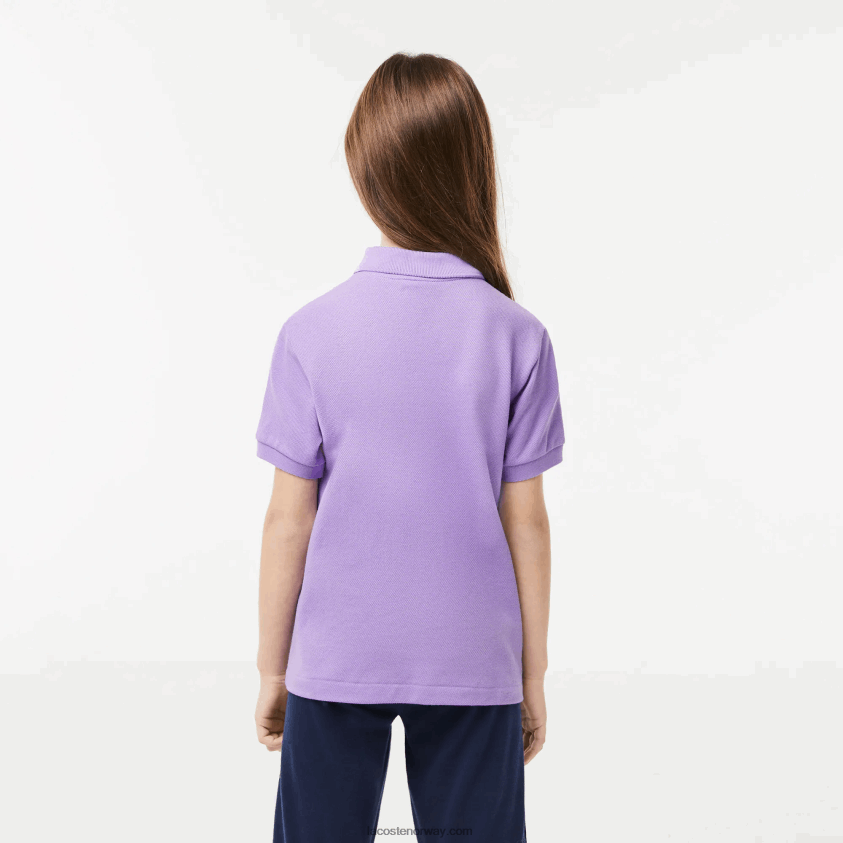 Lacoste petit pique polo med vanlig passform 4J4X0T3181 lilla gfu barn