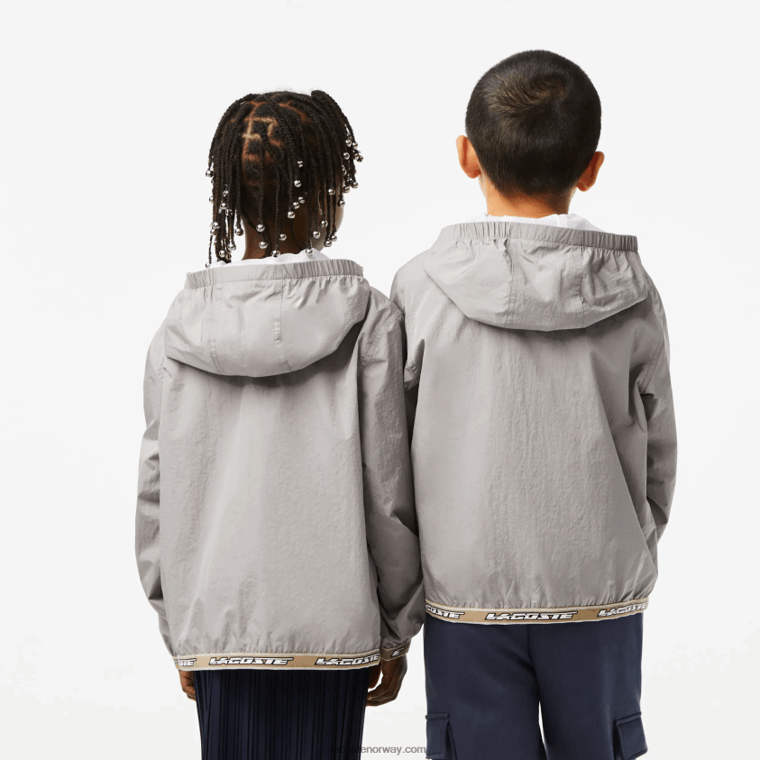 Lacoste pull-over hettejakke 4J4X0T3065 grå kzw barn