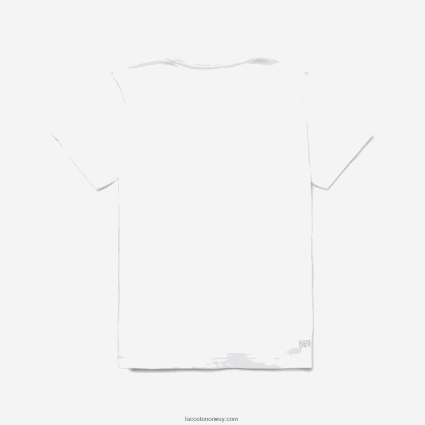 Lacoste sport pustende t-skjorte i bomullsblanding 4J4X0T3027 hvit 001 gutter