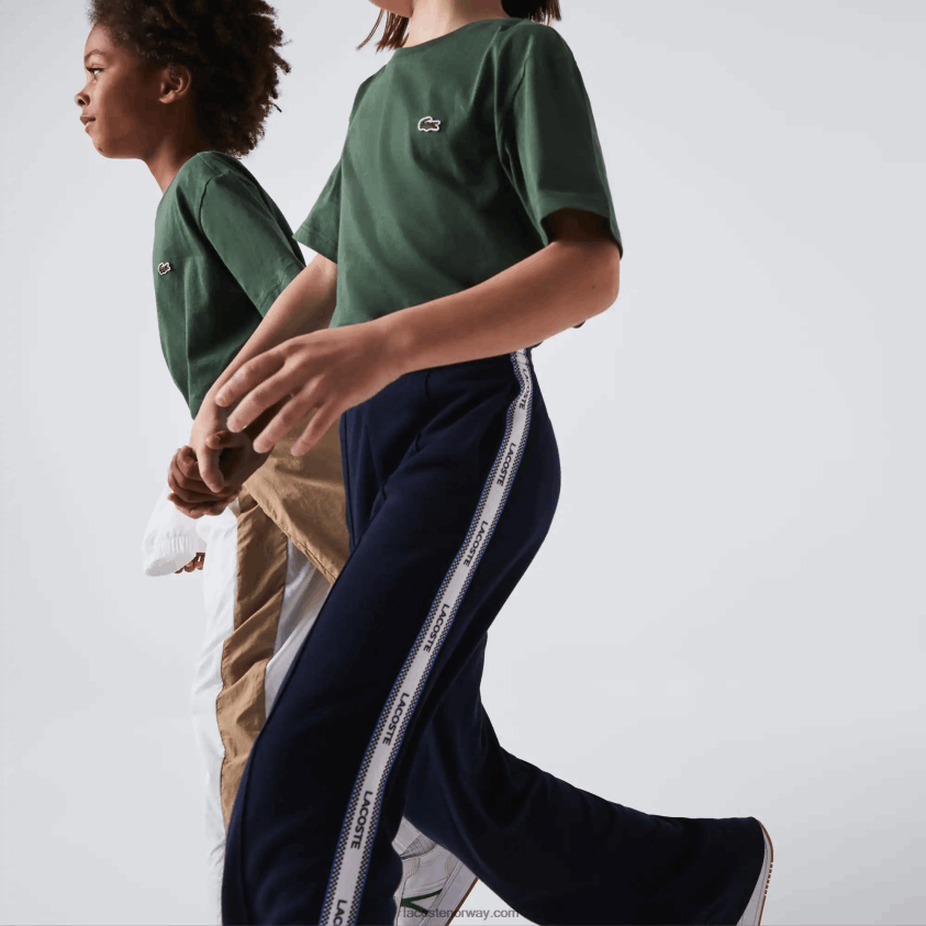 Lacoste t-skjorte i bomullsjersey med rund hals 4J4X0T3149 grønn 5hx barn