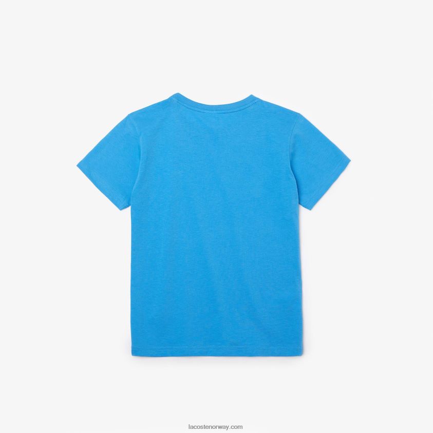 Lacoste t-skjorte i bomullsjersey med rund hals 4J4X0T3166 blå 4xa barn