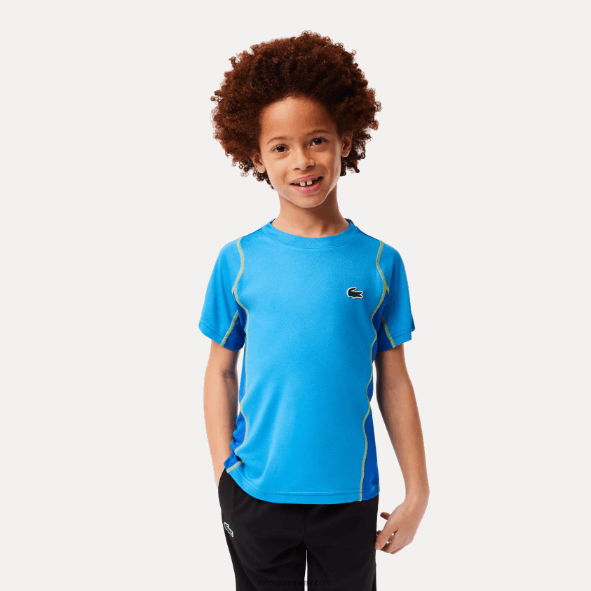 Lacoste tennis colorblock pique t-skjorte 4J4X0T3009 blå gul cdd gutter