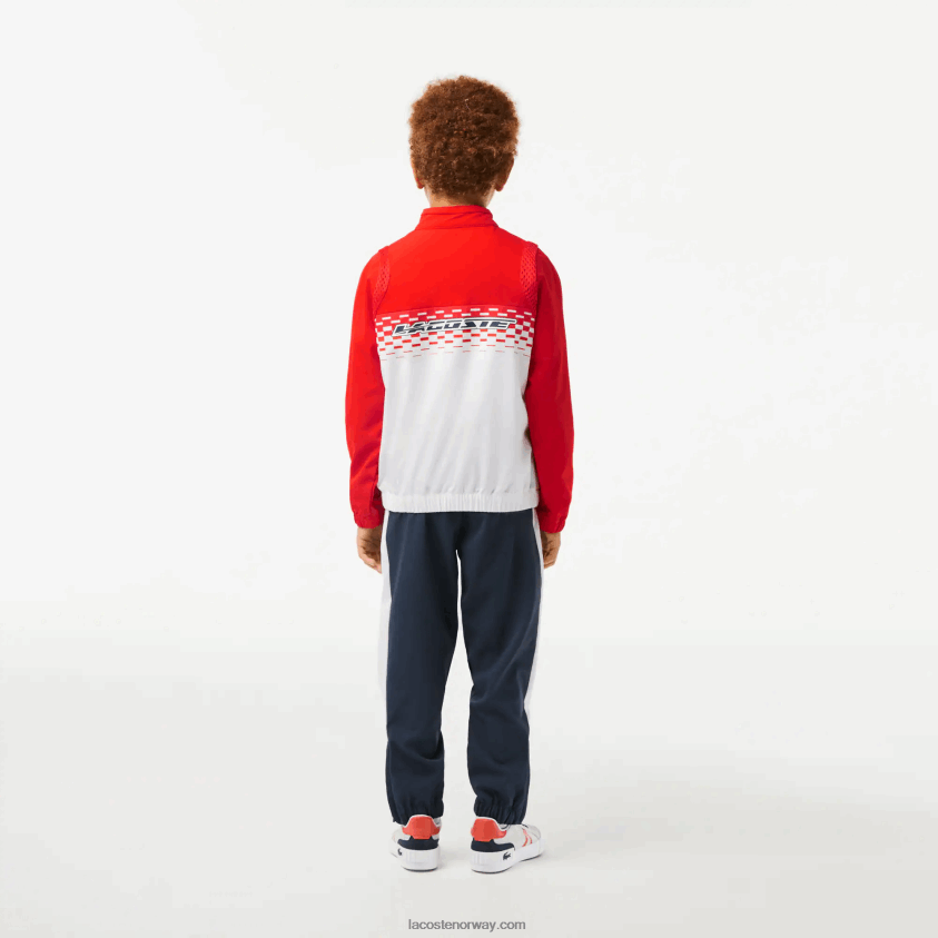 Lacoste tennis x daniil medvedev joggesett 4J4X0T3043 rød hvit blå cf1 gutter