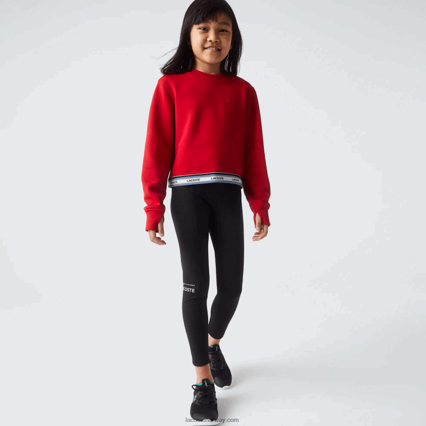 Lacoste leggings med trykt midje 4J4X0T3232 svart 031 jenter