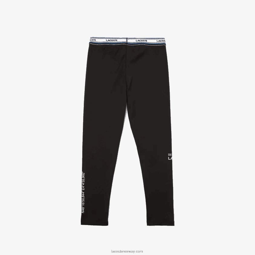 Lacoste leggings med trykt midje 4J4X0T3232 svart 031 jenter