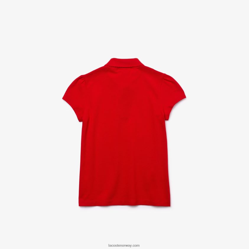 Lacoste magert krage mini piké polo 4J4X0T2948 rød 240 jenter