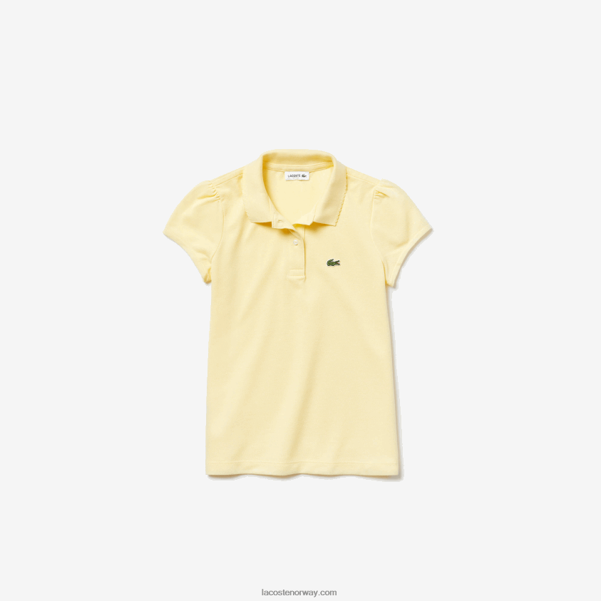 Lacoste magert krage mini piké polo 4J4X0T2949 gul 6xp jenter