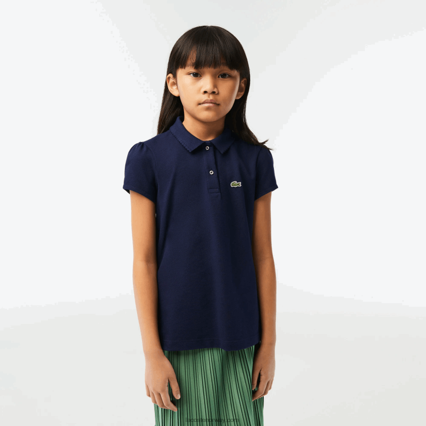 Lacoste magert krage mini piké polo 4J4X0T2951 marineblå 166 jenter