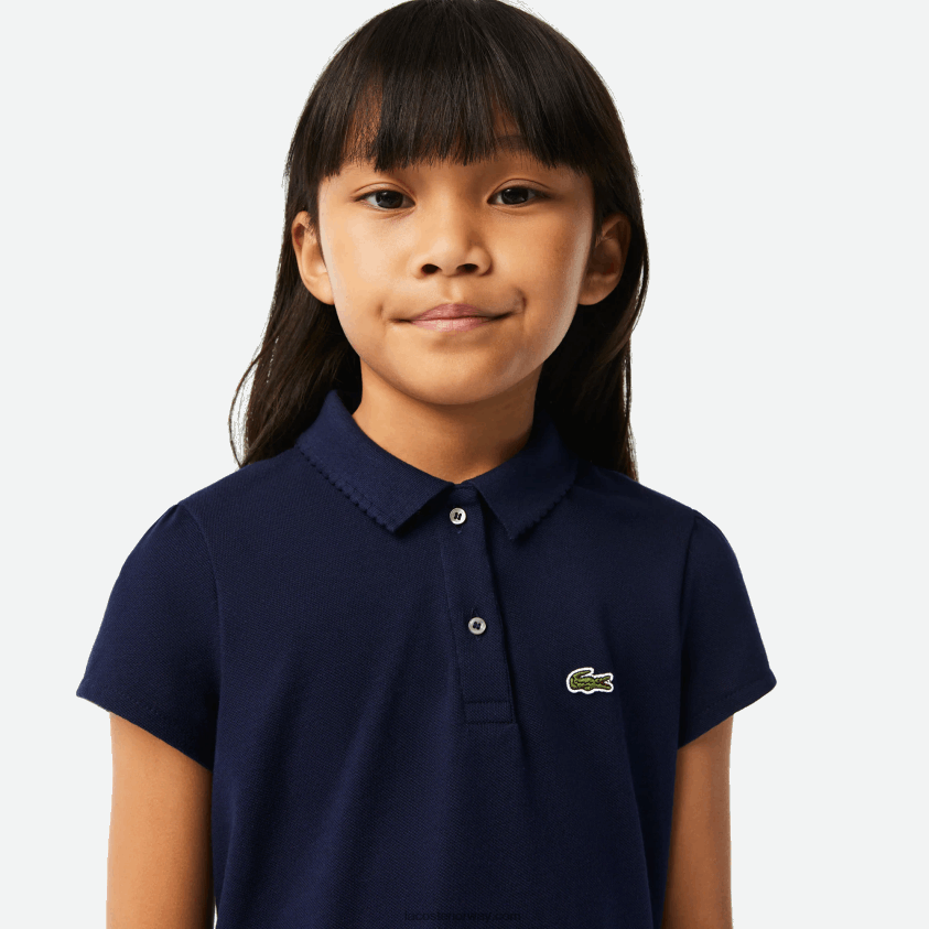 Lacoste magert krage mini piké polo 4J4X0T2951 marineblå 166 jenter